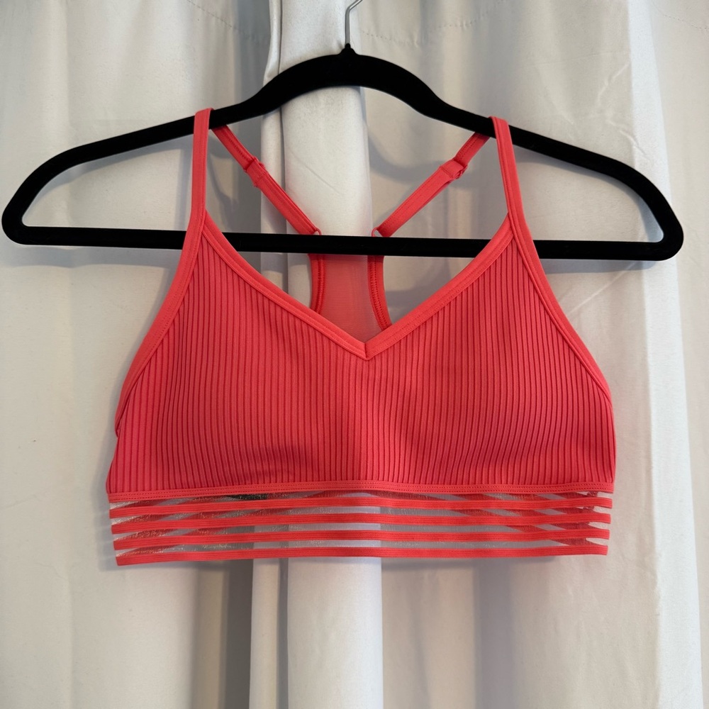 Victoria’s Secret PINK Lightly Lined Strappy Racerback Sports Bra Size Sm Coral